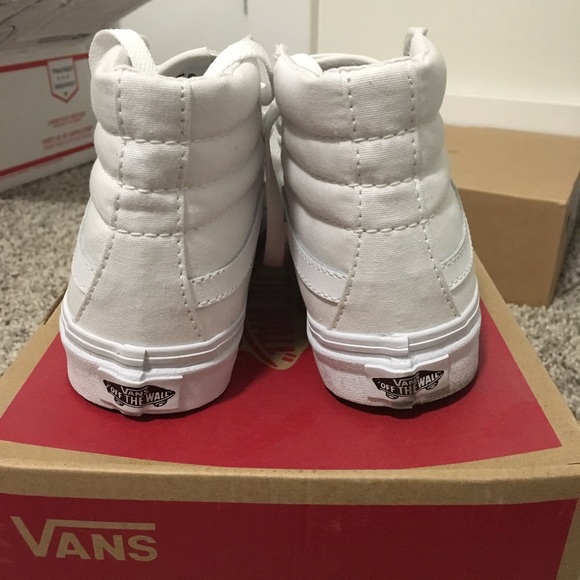 Vans original white hi-tops (sk8-hi slim)! NWT! - Picture 6 of 6
